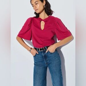 NWT Nation LTD Fuchsia Keyhole Blouse